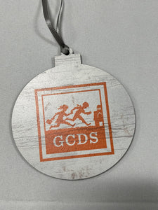 League Round Ornament - White Wood